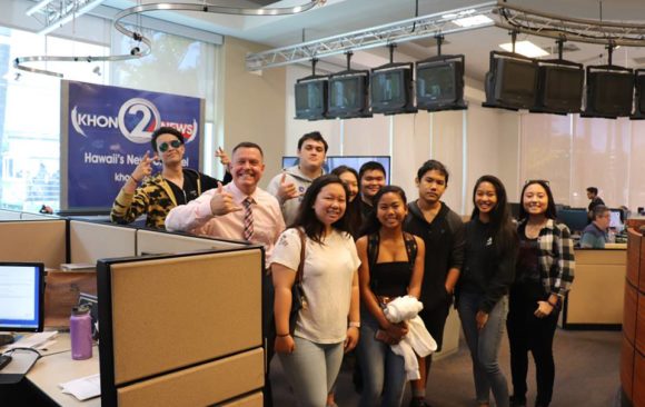 Morning News Live Broadcast students visits KHON Studio